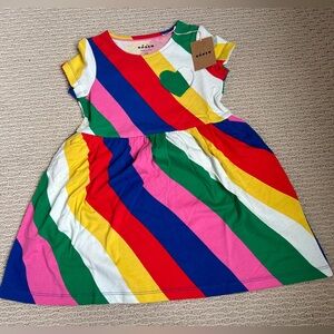 NWT Mini Boden Rainbow Wave Striped Dress